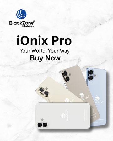 BlackZone iOnix Pro- 12GB RAM, 128GB ROM | 6.3" HD IPS Display | Android 14 | Snapdragon 710 | 20MP Selfie Camera | Dual SIM 4G Smartphone