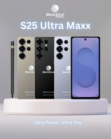 BlackZone S25 Ultra Maxx – 8GB RAM, 128GB ROM | 6.6" HD+ Display | Android 14 | Octa-Core | 32MP Rear + 16MP Selfie Camera | Stylus Support | 5000mAh Battery Smartphone