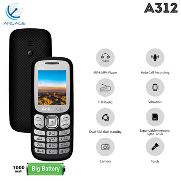 ANGAGE A312 Feature Phones 1.77inch vibration Display GSM Unlocked Cell Phones