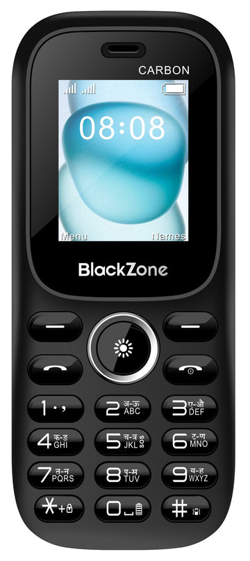 BLACKZONE CARBON Crystal Keypad Dual Sim |Keypad Mobile| with 1.8" Display | Auto Call Recording | Long Lasting Battery |Wireless FM|Digital Camera|Feature Phone|Torch