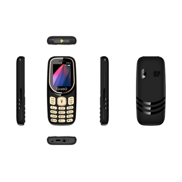 GrabO GABRU | Dual SIM Keypad Mobile | 1100mAh Battery | Wireless FM | Torch | Auto Call Recording | 1.77″ Display | Music/MP3 Player | Made in India