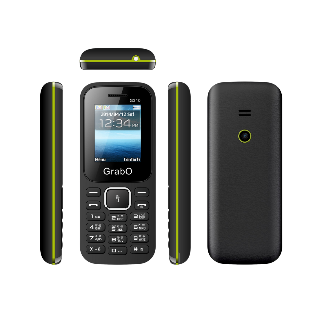 GrabO G312 | Dual SIM Keypad Mobile | 1100mAh Battery | Wireless FM | Torch | Auto Call Recording | 1.77″ Display | Music/MP3 Player | Made in India