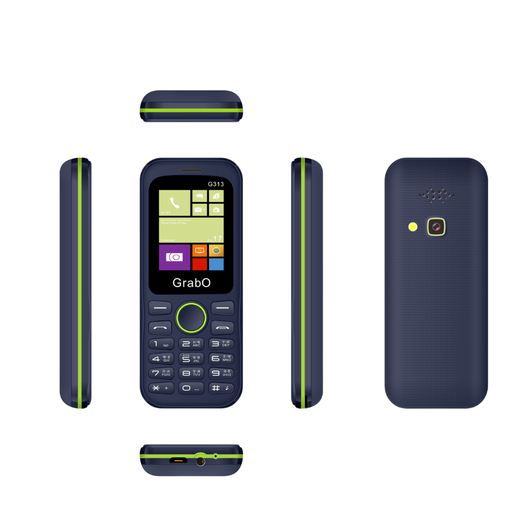 GrabO G313 | Dual SIM Keypad Mobile | 1100mAh Battery | Wireless FM | Torch | Auto Call Recording | 1.77″ Display | Music/MP3 Player | Made in India
