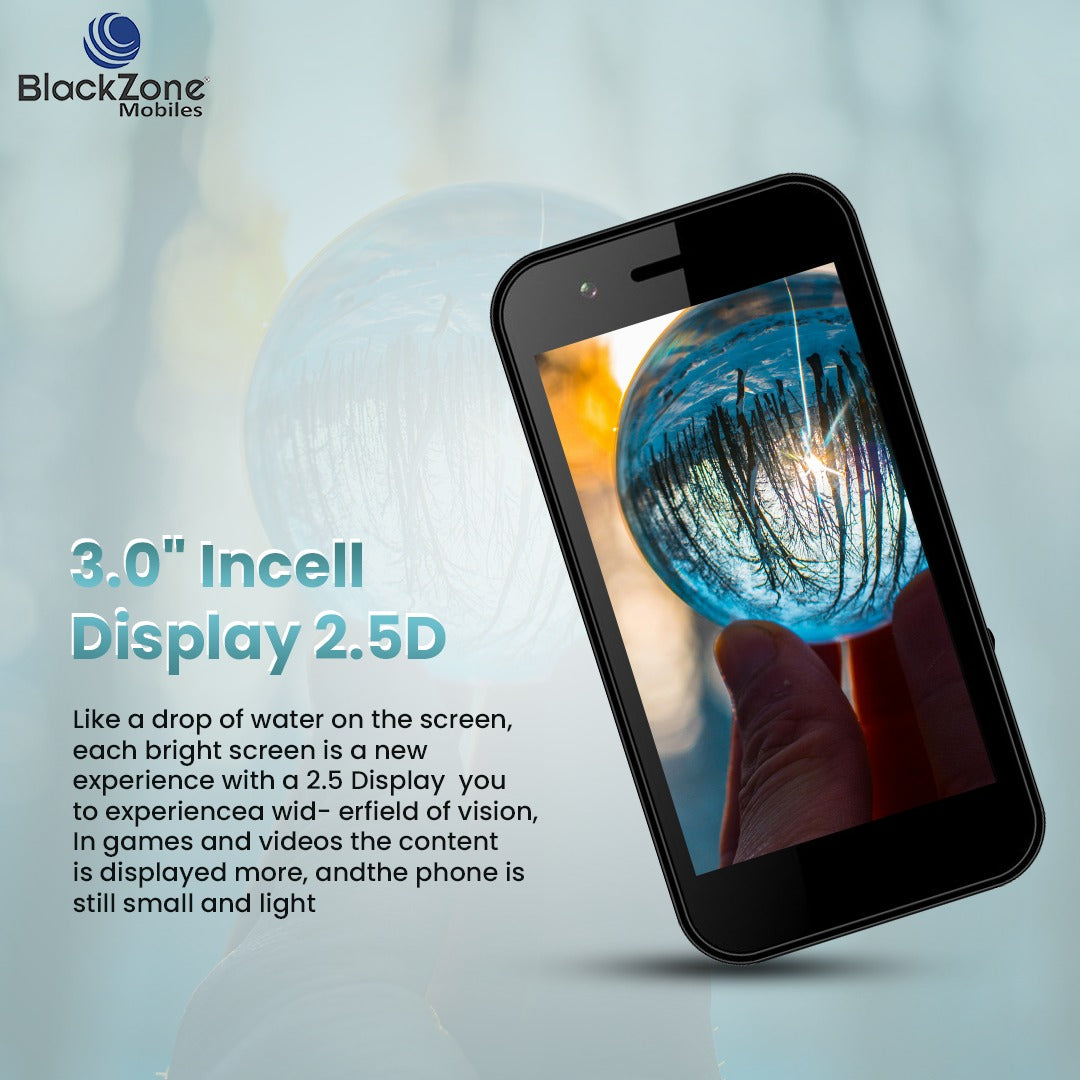 BlackZone iLite | 3.0' Incell Display | 3GB RAM | 16 GB ROM | 8 MP Triple Rear Camera | USB Type C | 2000 mAh Battery
