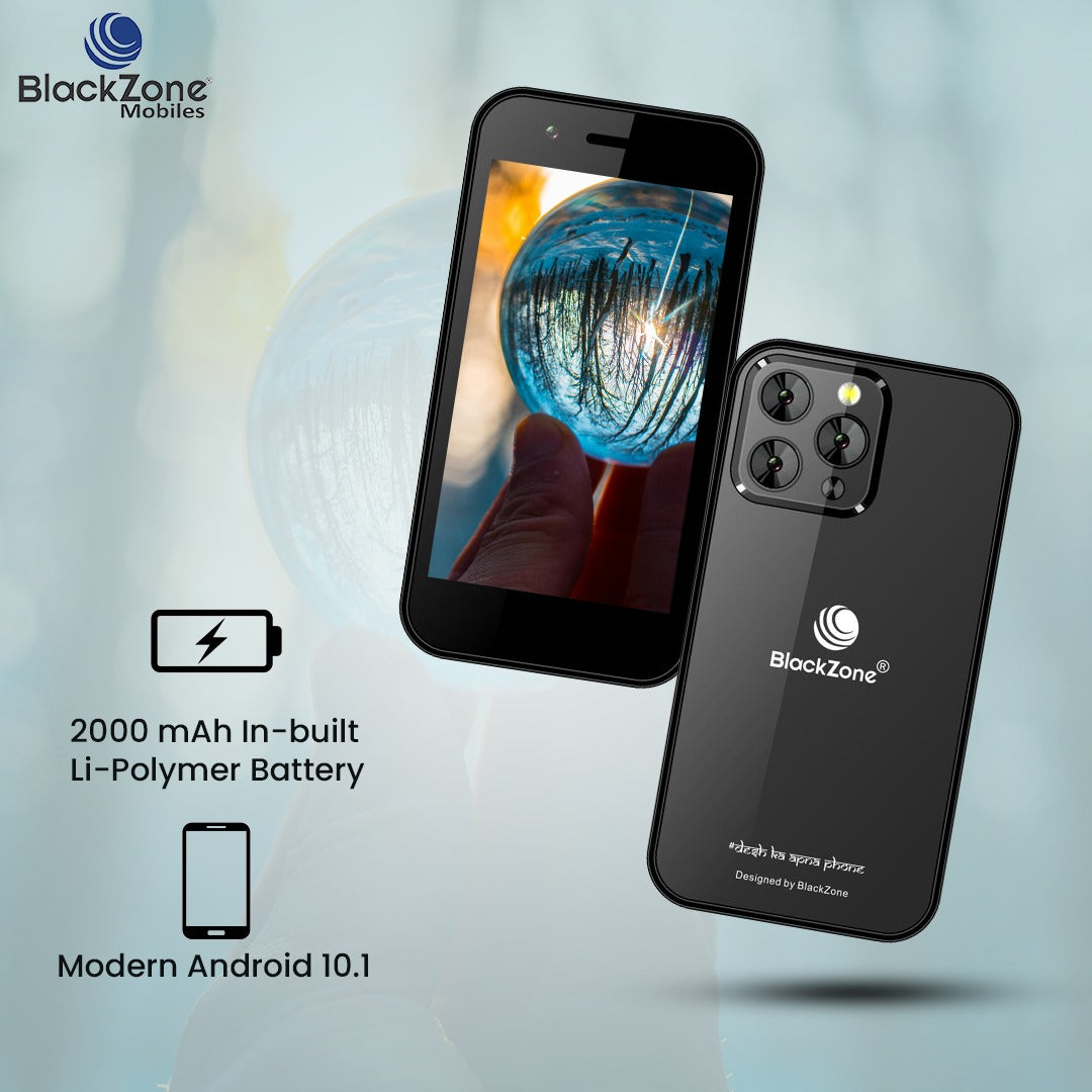 BlackZone iLite | 3.0' Incell Display | 3GB RAM | 16 GB ROM | 8 MP Triple Rear Camera | USB Type C | 2000 mAh Battery