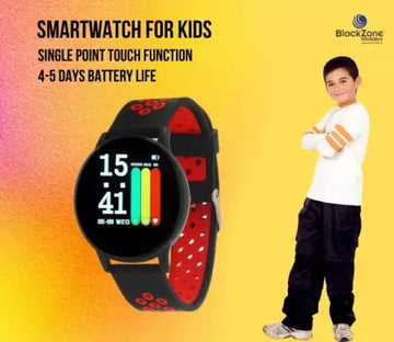 BlackZone X1 Guru SmartWatch for Kids with Single Point Touch Operated & activity trackers Smartwatch (Red Strap, 1.3 INCHES)