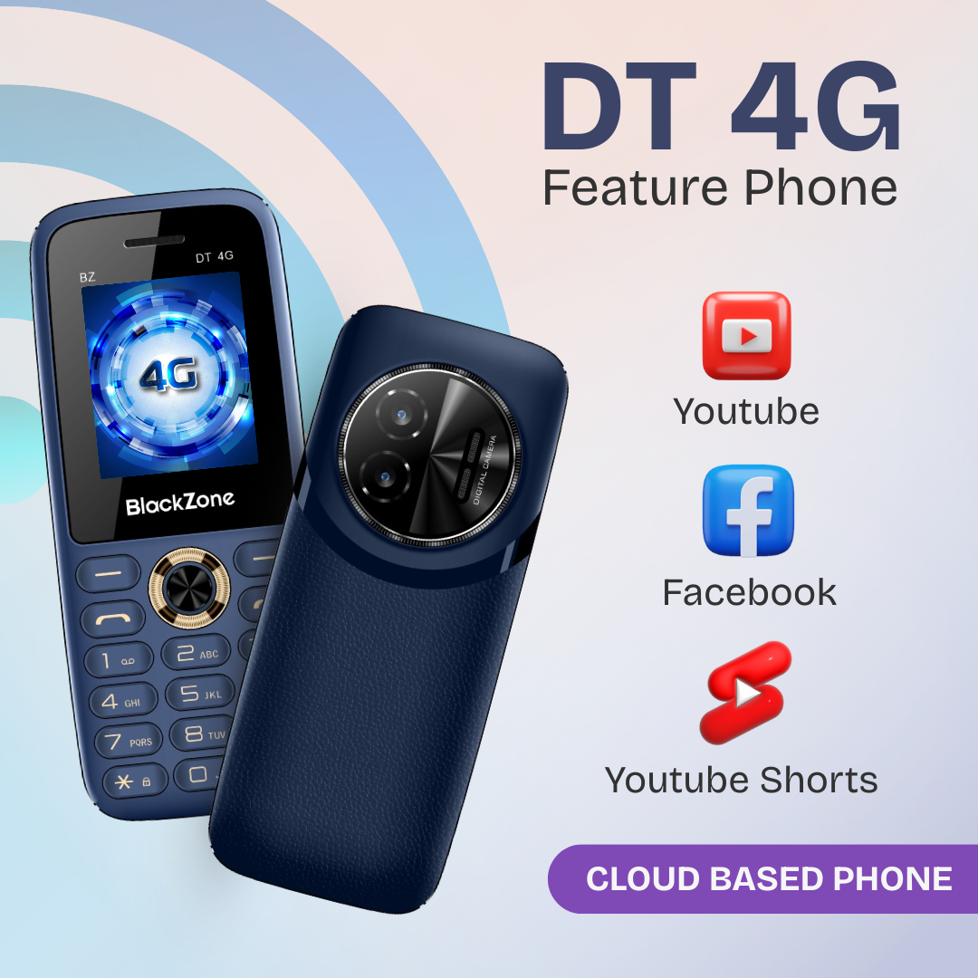 BlackZone DT 4G | 2 Jio SIM support | 1.8 Inch Display | 1100mAh Big Battery | Bluetooth | Cloud Services