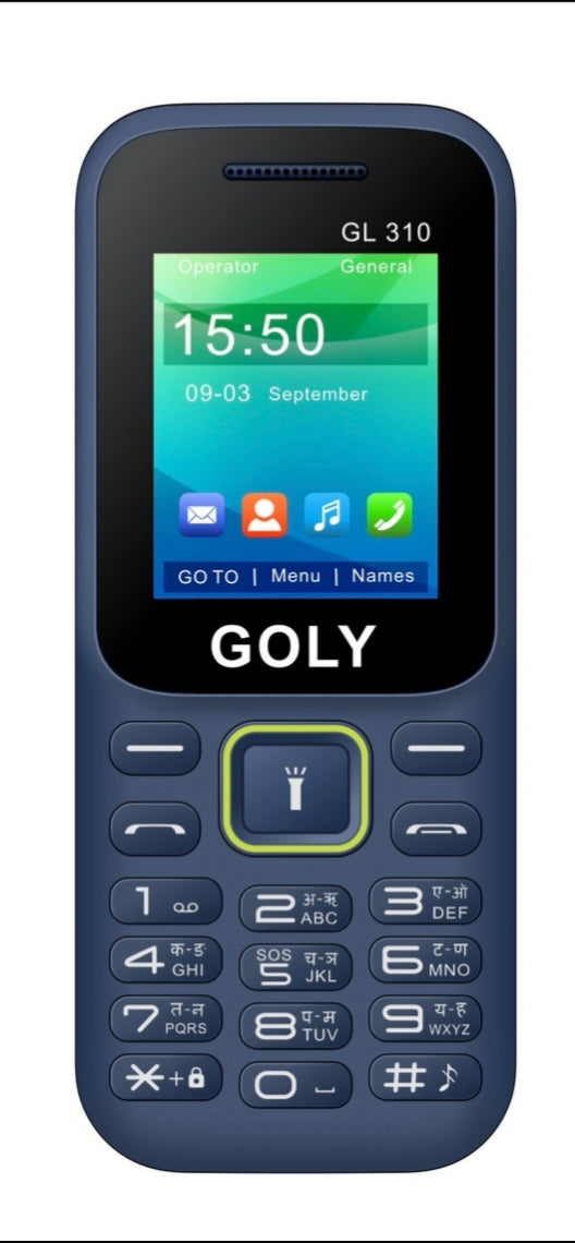 GOLY GL310 1.77" Display Feature Phone, 1100mAh Big Battery with Dual SIM 2G Network Phone