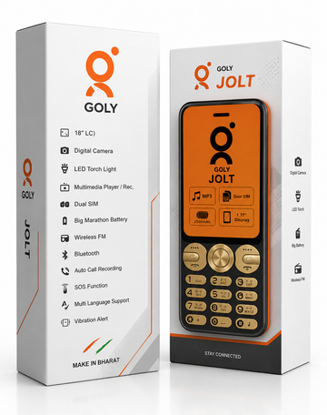 GOLY JOLT Keypad Mobile Phone | 1.77" Display | 2500mAh Big Battery | Dual SIM | Wireless FM | Digital Camera | Bluetooth | Auto Call Recording | LED Torch | SOS Feature