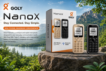 GOLY NanoX Feature Phone (USB Type-C, Dual SIM, 1.44" QQVGA Display) Box Packaging