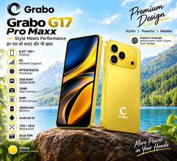 Grabo G17 Pro Maxx 4G Smartphone, 3GB RAM, 32GB ROM, 6.61" HD+ Display, 13MP Camera