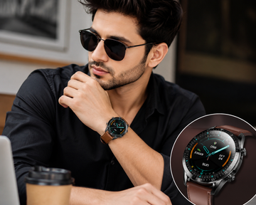 BlackZone Active Bluetooth Calling Smart Watch | Round HD Display | IP68 | Leather Strap | 7-Day Battery