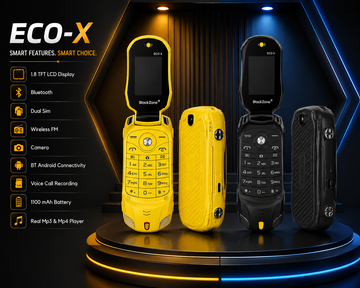 BLACKZONE ECO X 1.8 Inch Ferrari Flip Unique Car Design | Dual SIM | Bluetooth | Wireless FM | 1100mAh Battery
