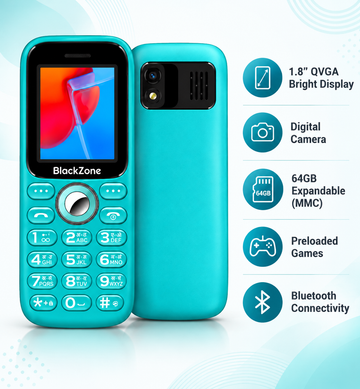 BlackZone GALAXY | 1.8 Inch QVGA Display | 1100mAh Big Battery | Digital Camera | 64GB Expandable | SOS Function