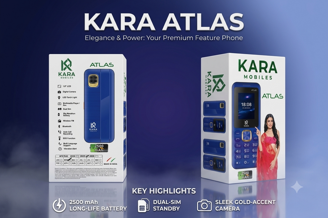 KARA Mobiles "Atlas" — Sleek & Compact Feature Phone