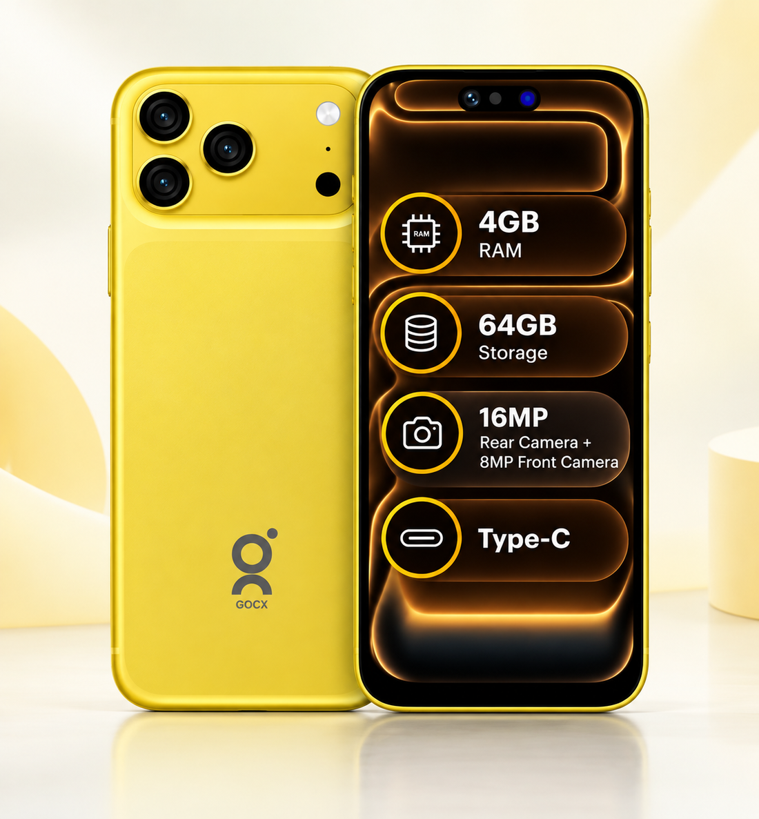 Goly 17 Pro Maxx 4G – 4GB RAM + 64GB ROM | 6.61" HD+ Incell Display | Android 12 | 16MP Rear + 8MP Front Camera | 5000mAh Battery | MTK6762CN | Type-C | Dual SIM Smartphone
