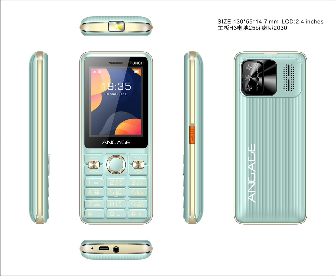 ANGAGE PUNCH 2.4 INCH Display Dual SIM 3000 mAh Battery