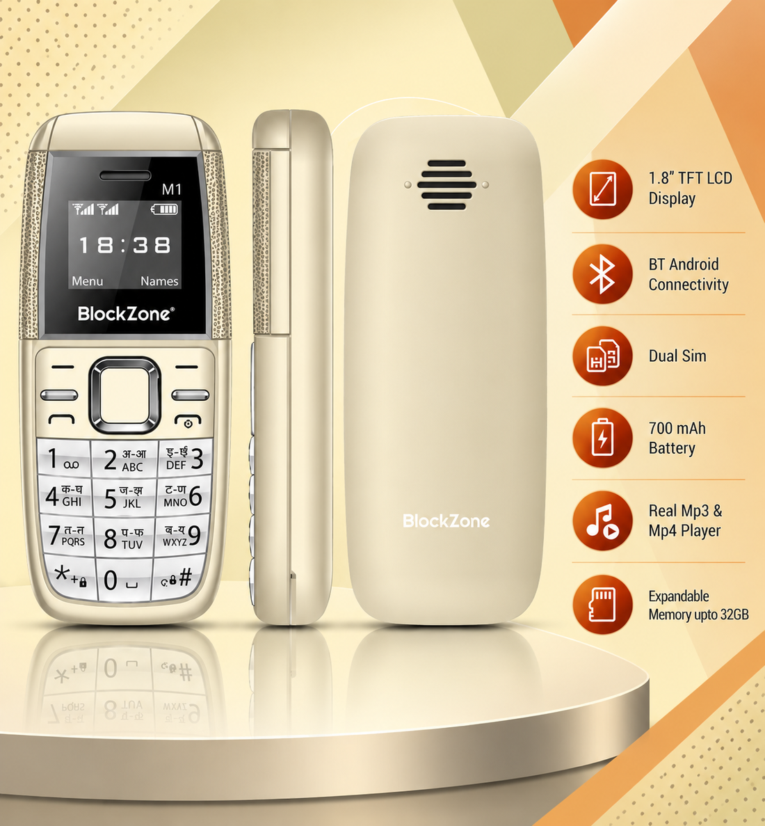 BlackZone M1 | 0.66 Inch TFT LCD Display | BT Android Connectivity | Dual SIM | Real Mp3 & Mp4 Player | 700 mAh Battery | Expandable Memory upto 32GB