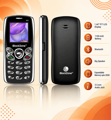 BlackZone M31 | 1.44 Inch TFT LCD Display | Bluetooth | Dual SIM | Real Mp3 & Mp4 Player | 3.5 mm Audio Jack | Expandable Memory upto 32GB