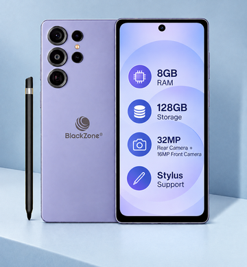 BlackZone S25 Ultra Maxx – 8GB RAM, 128GB ROM | 6.6" HD+ Display | Android 14 | Octa-Core | 32MP Rear + 16MP Selfie Camera | Stylus Support | 5000mAh Battery Smartphone