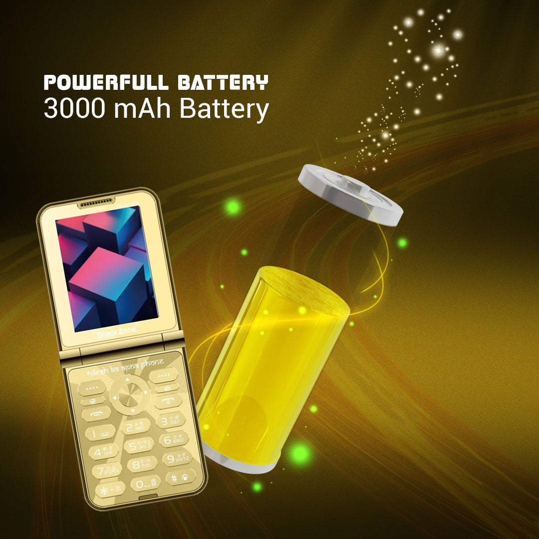 BlackZone Godfather Keypad Mobile | 3000mAh Battery | Dual SIM | Auto Call Recording | Wireless FM | Big Battery Feature Phone