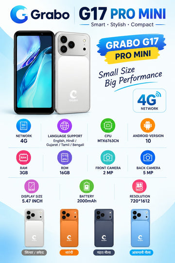 Grabo G17 Pro Mini 4G Smartphone, 3GB RAM, 16GB ROM, 5.47 Inch Display, 5MP Camera