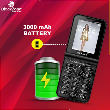 BlackZone Godfather Keypad Mobile | 3000mAh Battery | Dual SIM | Auto Call Recording | Wireless FM | Big Battery Feature Phone