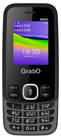 GrabO AERO 1.77" Keypad Mobile | 2500mAh Battery | Dual SIM | Wireless FM | LED Torch | Vibration Alert