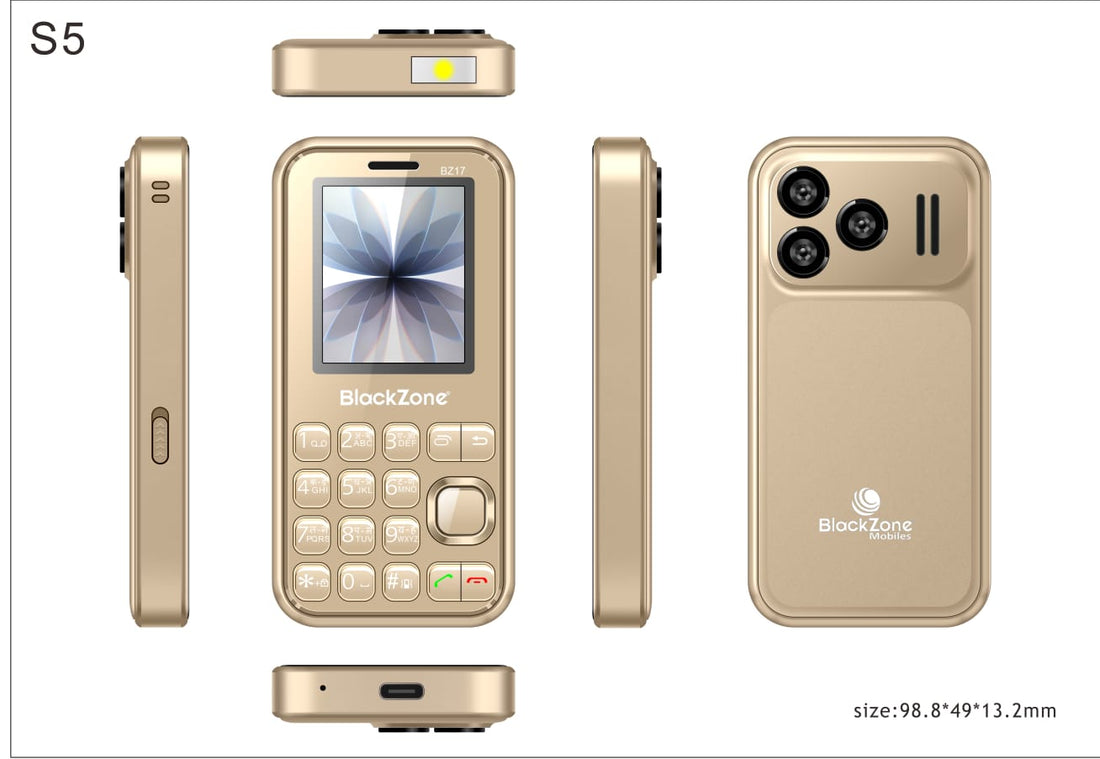 BlackZone BZ17 Dual SIM Feature Phone | 1.8" LCD Display | Bluetooth | Auto Call Recording | Type-C Charging | Wireless FM | SOS | Digital Camera