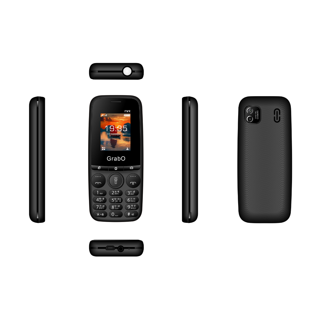 GrabO MINT | Dual SIM Keypad Mobile | 2500mAh Battery | Wireless FM | Torch | Auto Call Recording | 1.77″ Display | Music/MP3 Player | Made in India